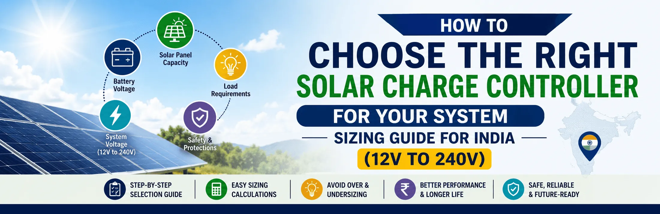 How to Choose the Right Solar Charge Controller for Your System: Sizing Guide for India (12V to 240V)
