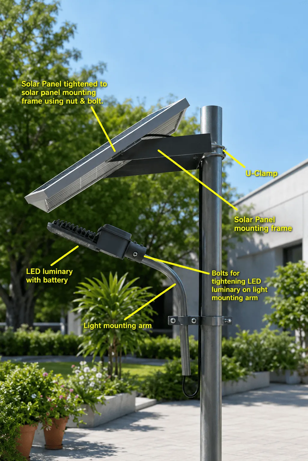 How to mount a Solar street light Systellar Innovations Meerut
