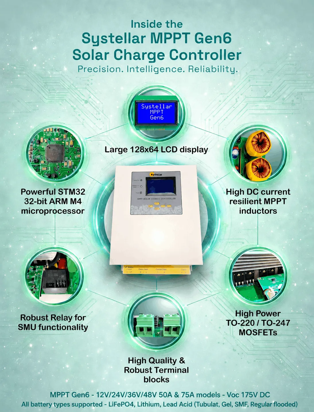 Inside Systellar MPPT Gen6 Solar charge controller