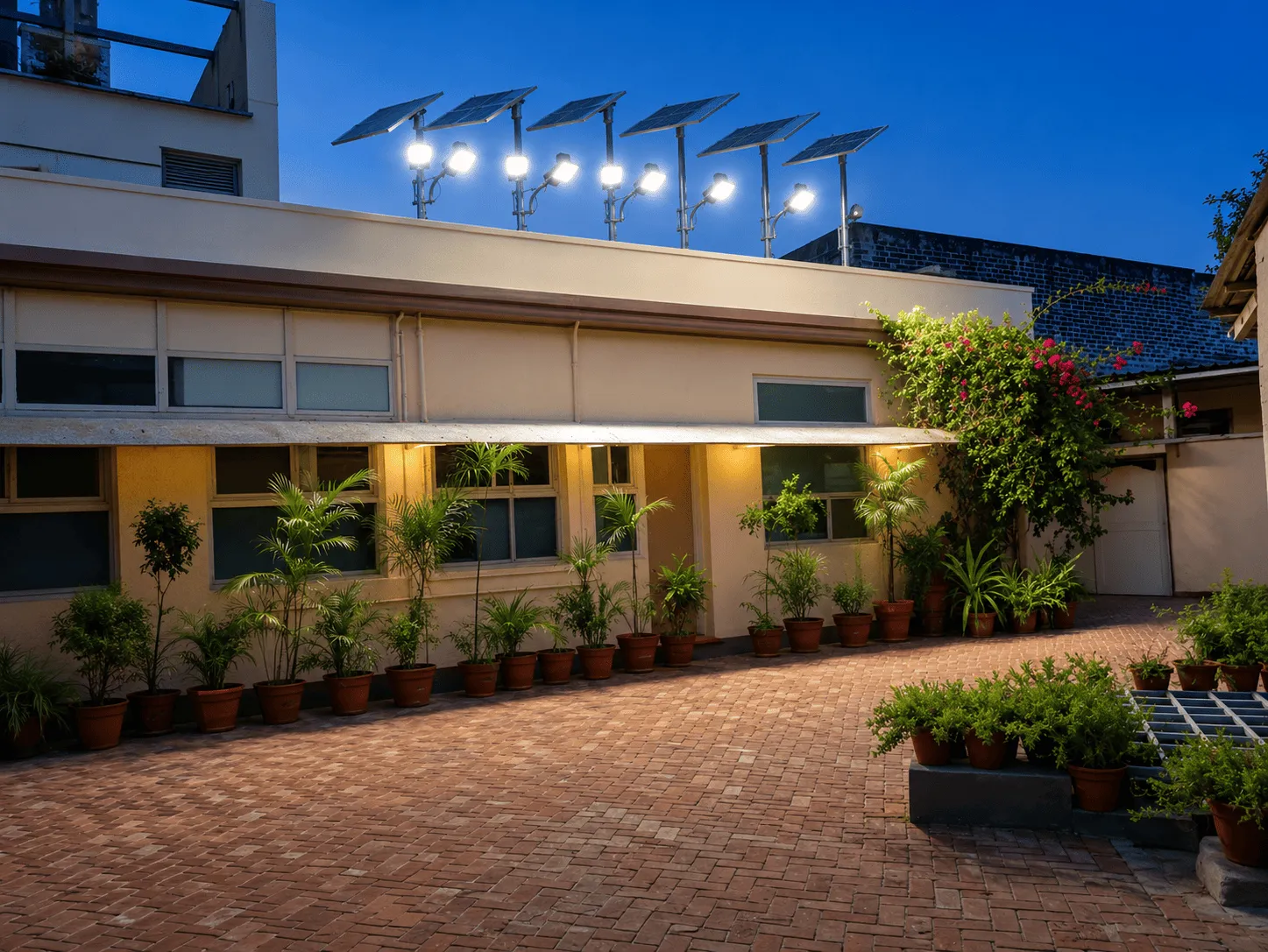 Integrated solar street light 15W to 100W with LiFePO4 battery and separately mounted solar panel by Systellar Innovations India