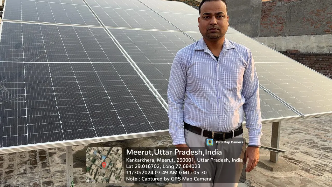 Rahul Verma 3kW solar plant, Meerut