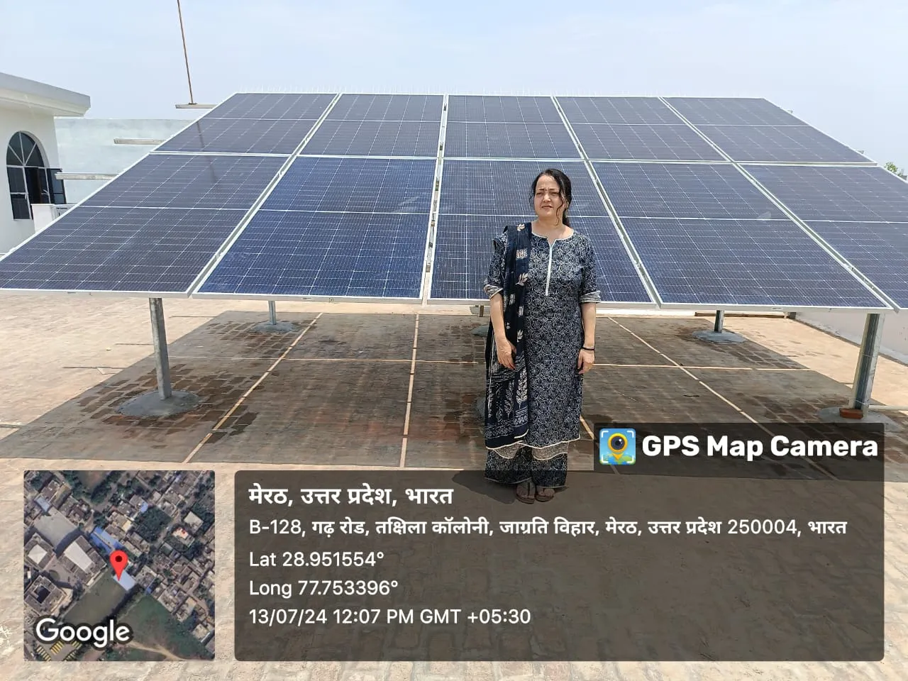 Sandhya Som's 5kW rooftop solar plant in Meerut