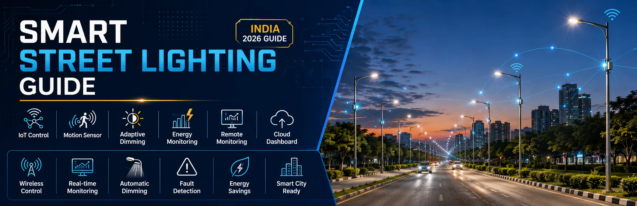 Smart Street Lighting Guide: Motion Sensors, Dusk-to-Dawn & Power-Cut Backup